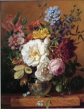 Floral, beautiful classical still life of flowers.138